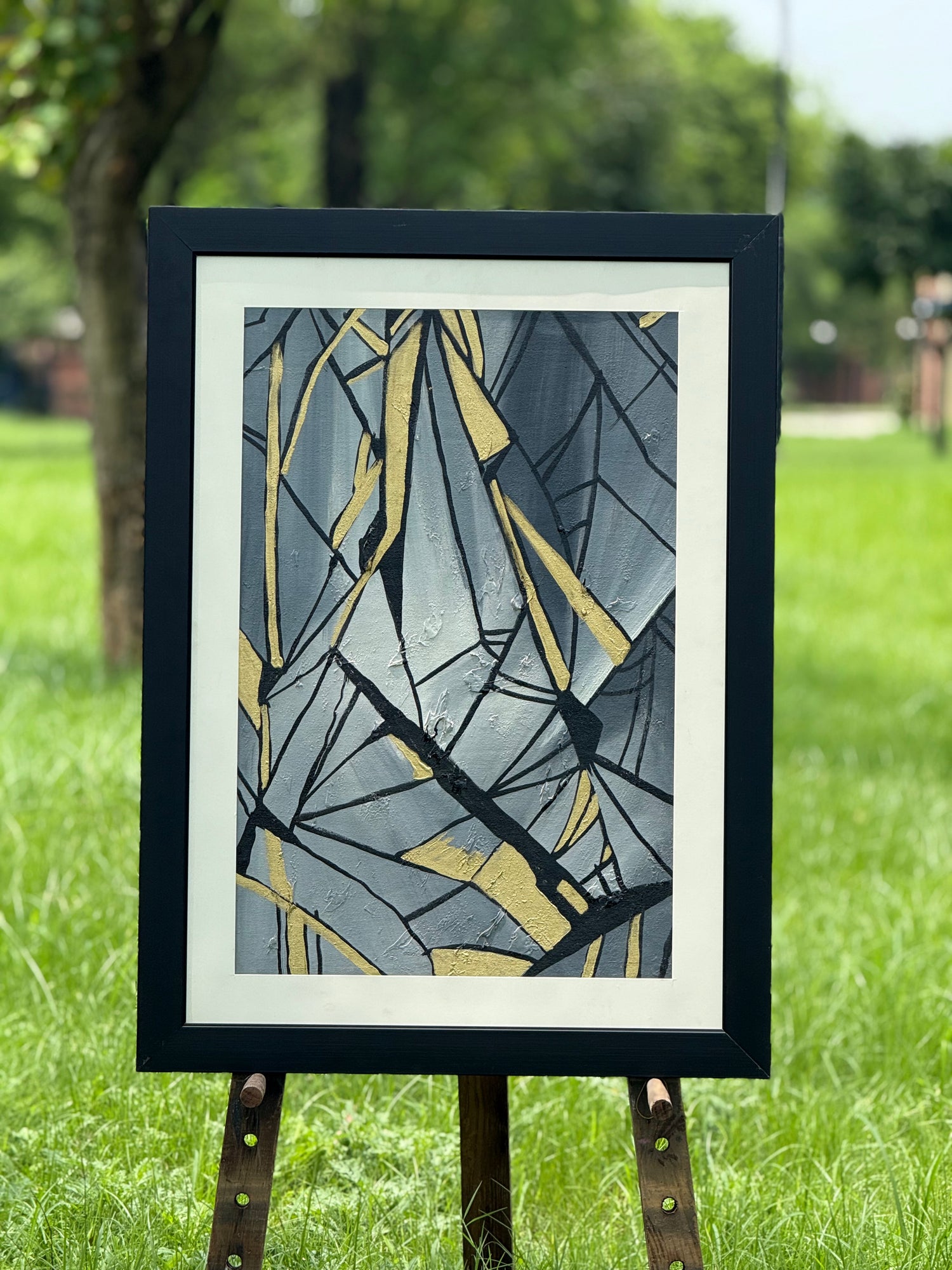 Golden Fracture – Portrait Palette Painting by Professor's Gallery