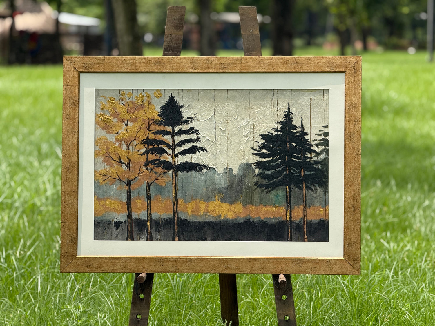 Timber Contrast – Landscape Palette Knife by Professor's Gallery