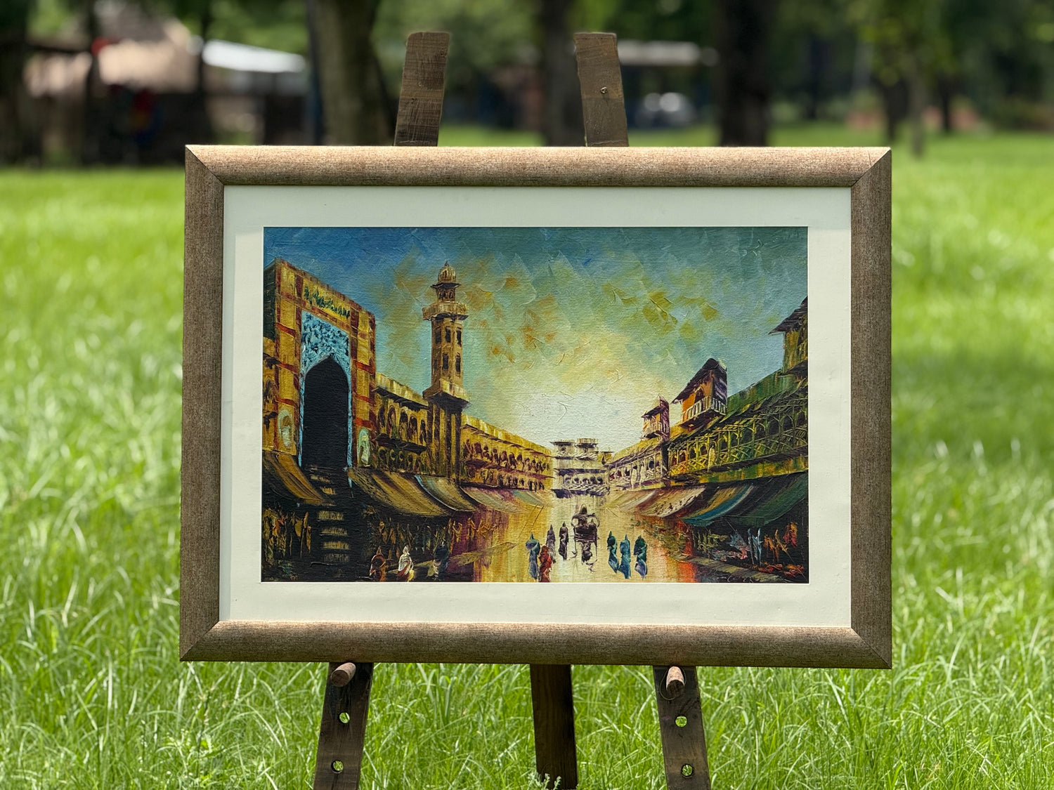 Golden Hour at the Gate – Landscape Palette Knife by Professor's GalleryLandscape Palette Knife by Professor's Gallery