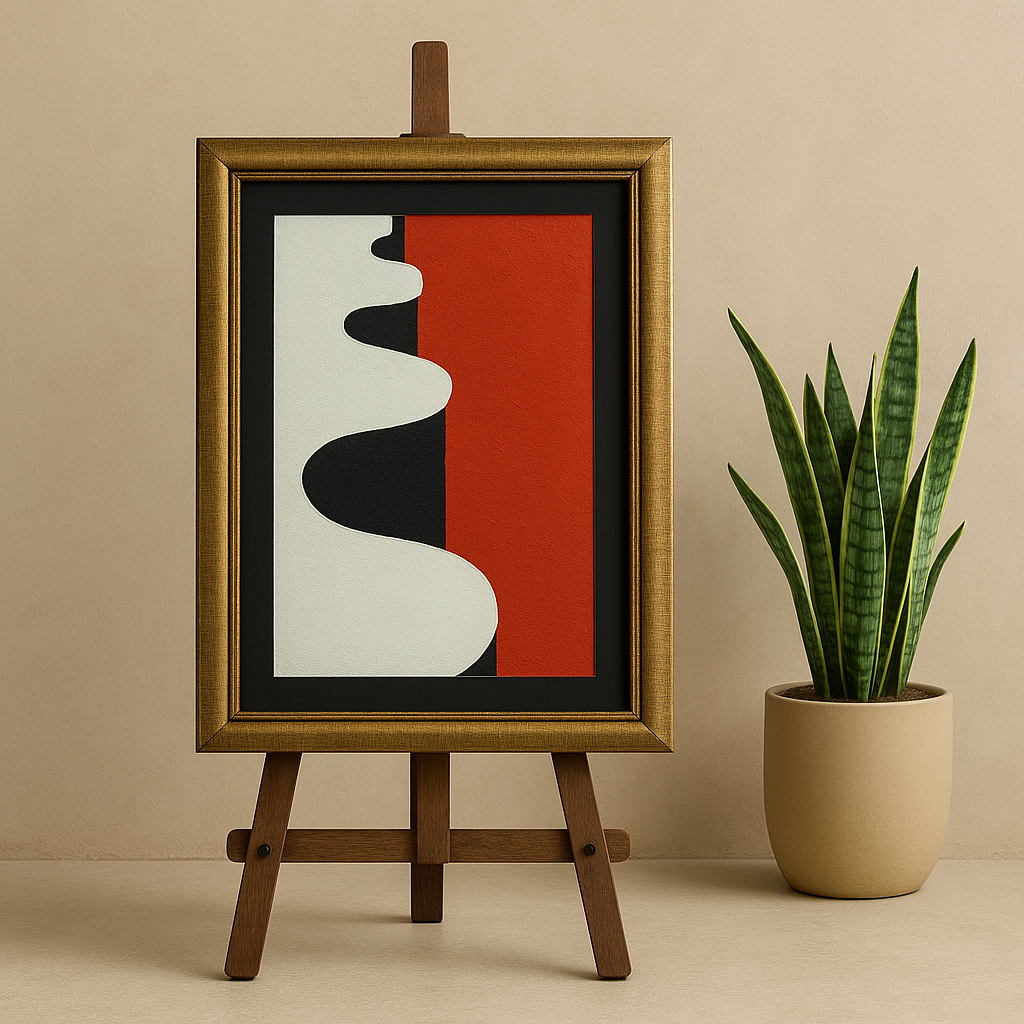 Crimson Divide – Portrait Palette Painting by Professor's Gallery