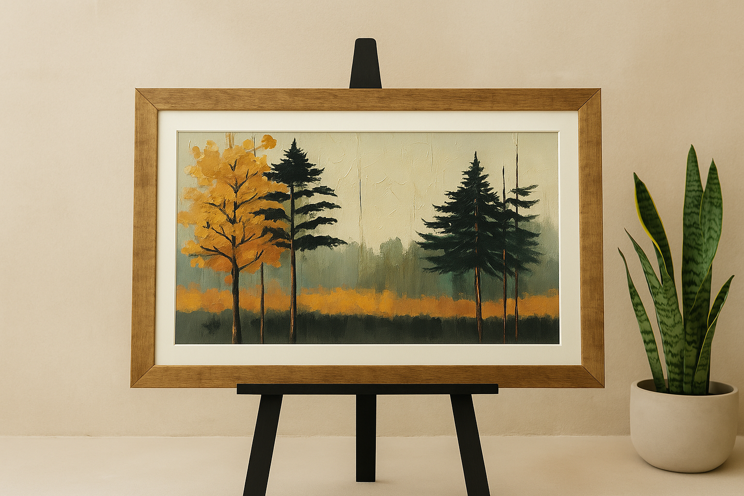 Timber Contrast – Landscape Palette Knife by Professor's Gallery