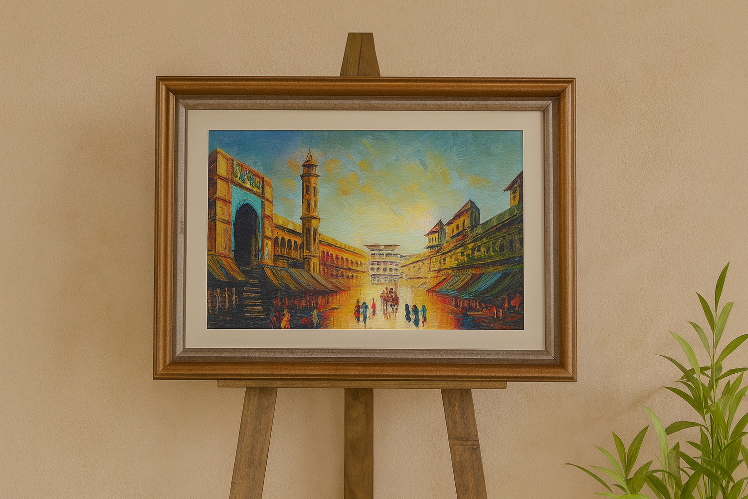 Golden Hour at the Gate – Landscape Palette Knife by Professor's GalleryLandscape Palette Knife by Professor's Gallery